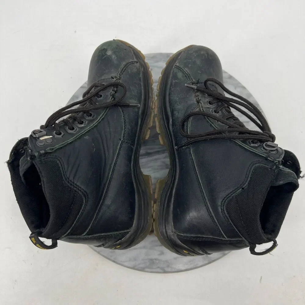 Dr Martens Men 8 Boots Black Industrial Steel Toe Safety Slip Resistant Work
